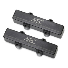 MEC Active J/J-Style Bass Pickup Set, Metal Cover, 5-String - Brushed Black Chrome skaņas noņēmēji