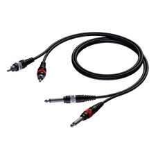 Procab 2 x RCA/Cinch male - 2 x 6.3 mm Jack male mono 5 meter