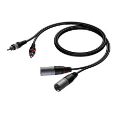 Procab 2 x XLR male - 2 x RCA/Cinch male 1,5 meter